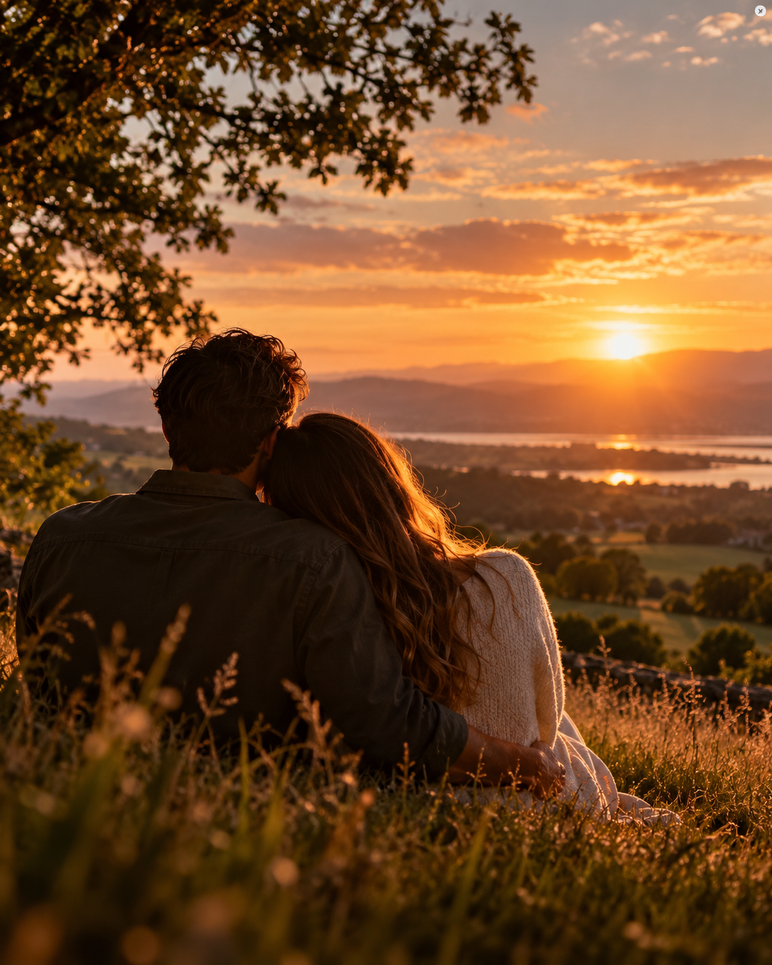 A couple together at sunset representing the story behind Heart & Heaven